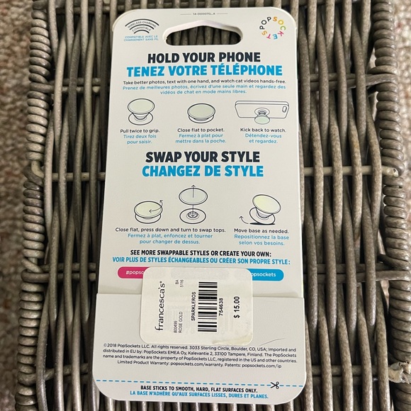 Rose Gols Sparkly Glitter Popsocket - Picture 9 of 10